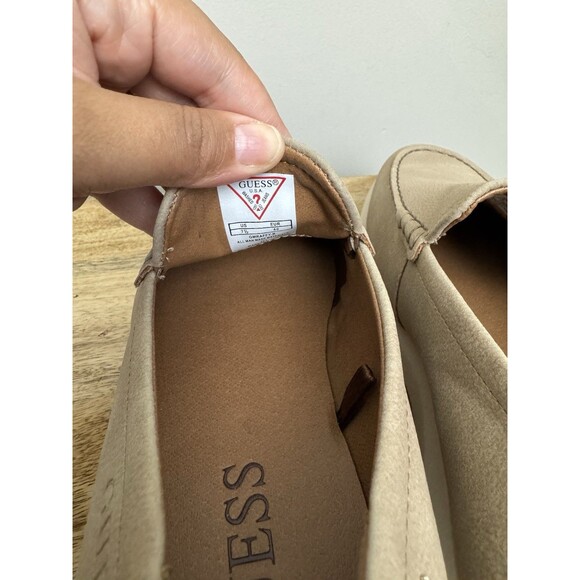 Men\'s Guess Slip On Shoes 7.5 Faux Leather Tan Casual Sandy Comfort Sole Moc Toe main image 5